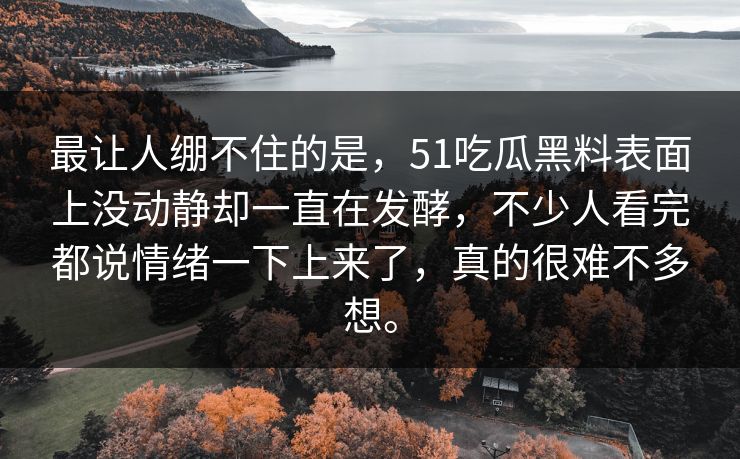 最让人绷不住的是，51吃瓜黑料表面上没动静却一直在发酵，不少人看完都说情绪一下上来了，真的很难不多想。