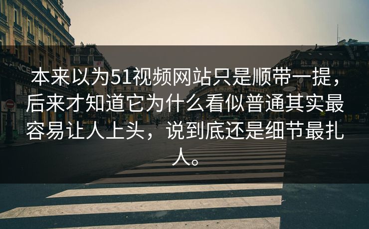 本来以为51视频网站只是顺带一提，后来才知道它为什么看似普通其实最容易让人上头，说到底还是细节最扎人。  第1张