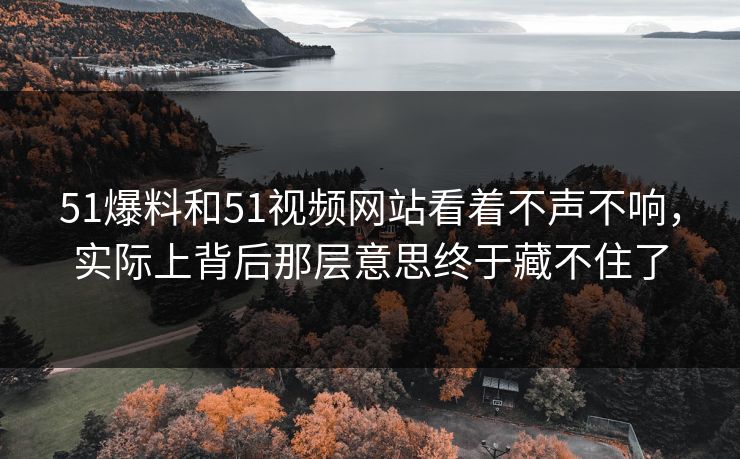 51爆料和51视频网站看着不声不响，实际上背后那层意思终于藏不住了